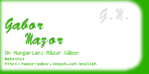 gabor mazor business card