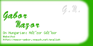 gabor mazor business card
